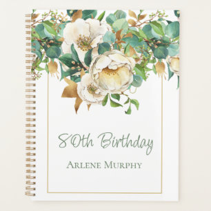Agenda Dulce Crema Rosas 80 cumpleaños