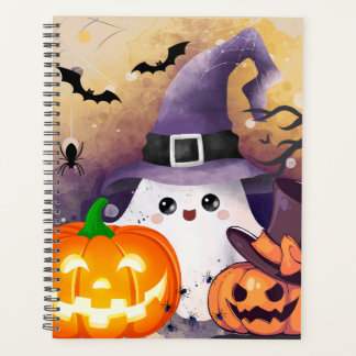 Agenda Dulce Fantasma de Halloween con Sombrero de Bruja 