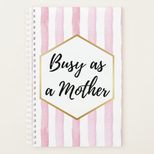 Agenda Dulce rayado rosa y blanco