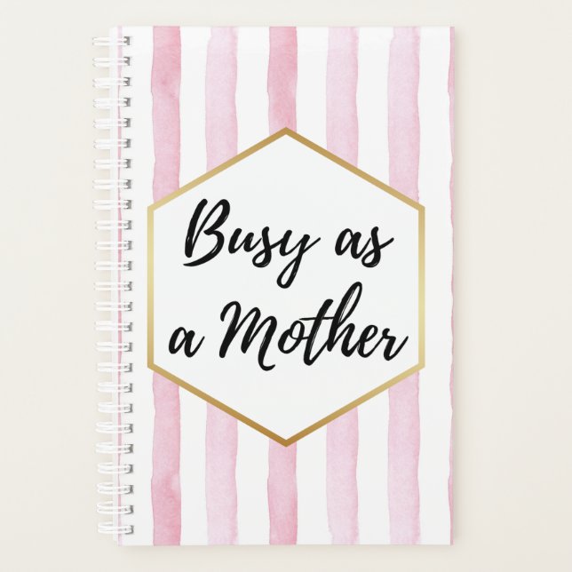 Agenda Dulce rayado rosa y blanco (Anverso)