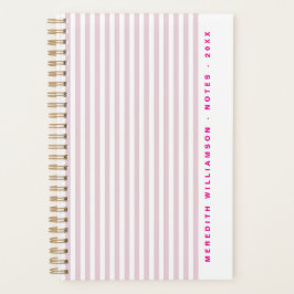 Agenda Dulce Rosa Sonrojado Moderno Personalizado Raya