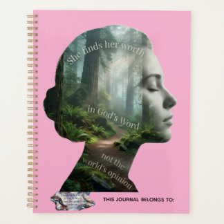 Agenda Dulce Silueta Rosa en Diseño de Fe Cristiana