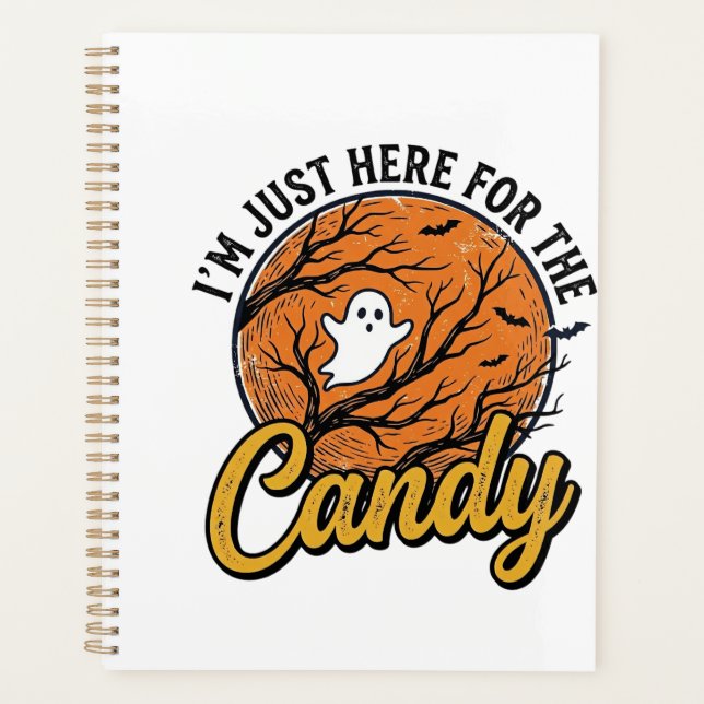 Agenda Dulces de Halloween Fantasma Diseño Vectorial Vint (Anverso)