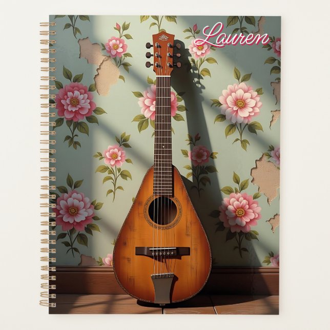 Agenda Dulcimer Antiguo Raro de Seis Cuerdas (Anverso)