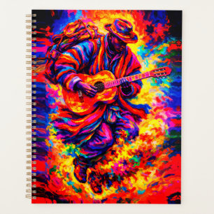 Agenda Dúo de Guitarristas Abstractos Coloridos Impasto