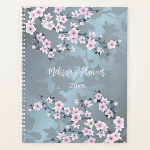 Agenda Dusky Pink Gris Blue Cherry Blossom Nombre Año