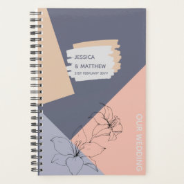 Agenda Dusty Blue Coral Wedner Planner Personalizado