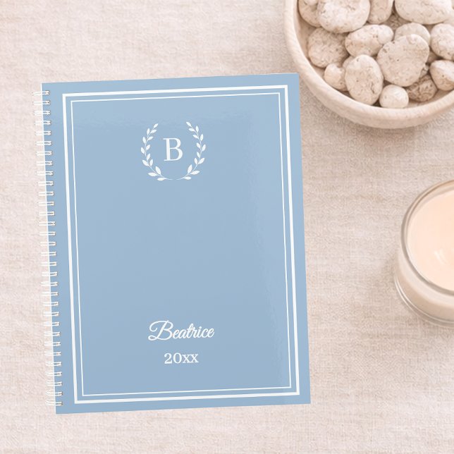 Agenda Dusty blue Monogram Personalized Quiet Luxury (Subido por el creador)