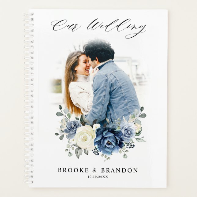 Agenda Dusty Marina Azul Champagne Boda de marfil (Anverso)
