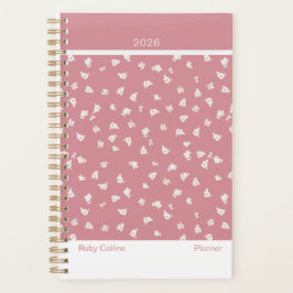Agenda Dusty Pink Feminine Minimalist Floral Planner