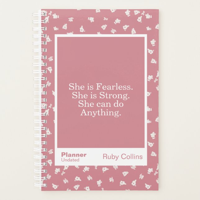 Agenda Dusty Pink Floral Block Quote | Fully Customizable (Anverso)