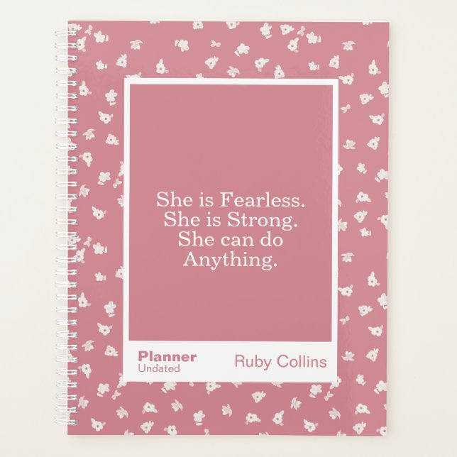Agenda Dusty Pink Floral Block Quote | Fully Customizable (Anverso)