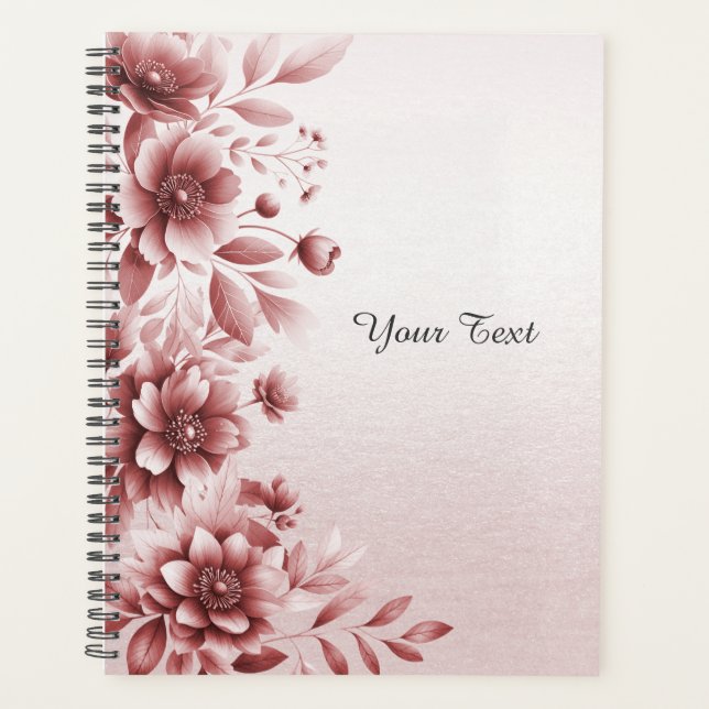 Agenda Dusty Rosa Floral Wedner (Anverso)
