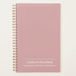 Agenda Dusty Rose 2026 Planner | Custom Name & Year