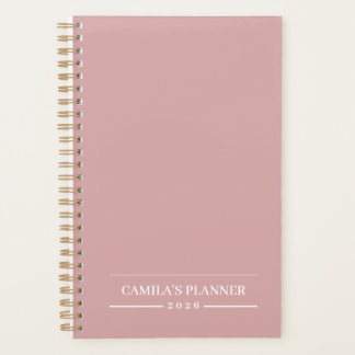 Agenda Dusty Rose 2026 Planner | Custom Name & Year