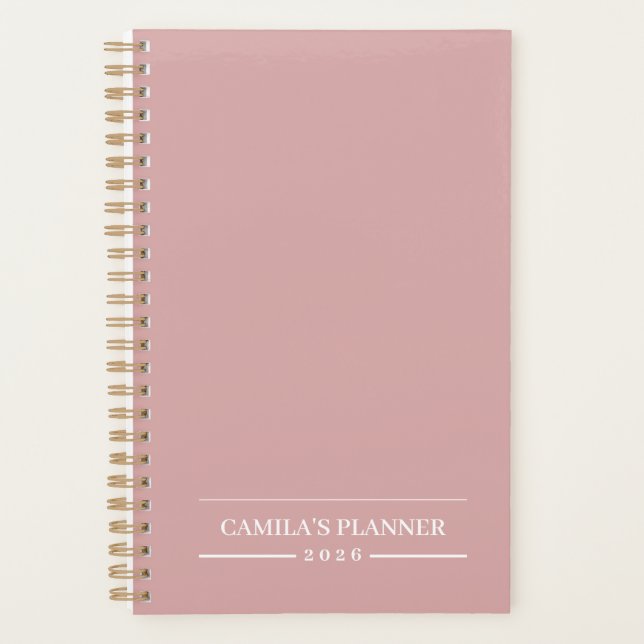 Agenda Dusty Rose 2026 Planner | Custom Name & Year (Anverso)
