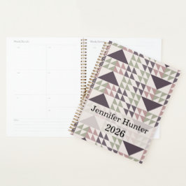 Agenda Dusty Rose Geometric Quilt Pattern
