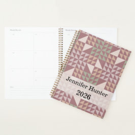 Agenda Dusty Rose Geometric Quilt Pattern