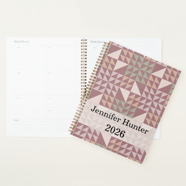 Agenda Dusty Rose Geometric Quilt Pattern (Demostración)