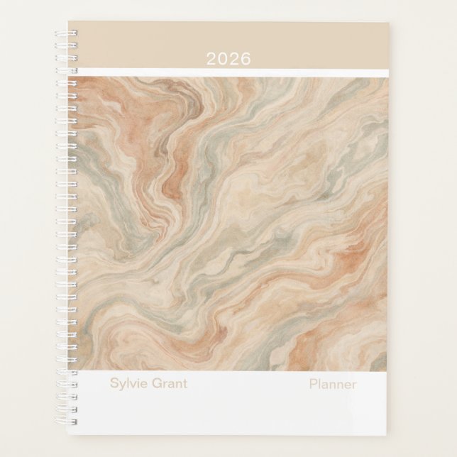 Agenda Earth Tone Marble Modern Large (Anverso)