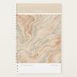 Agenda Earth Tone Marble Modern Small