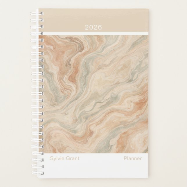 Agenda Earth Tone Marble Modern Small (Anverso)