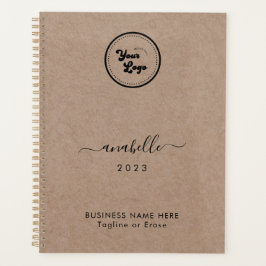 Agenda Earthy Kraft Style Nombre Año Personalizado Logoti