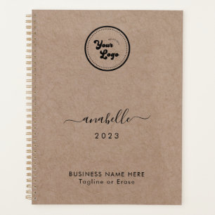 Agenda Earthy Kraft Style Nombre Año Personalizado Logoti