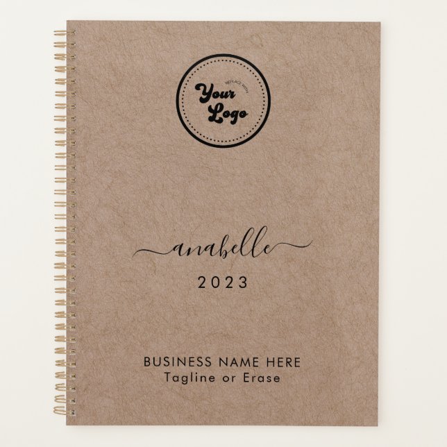 Agenda Earthy Kraft Style Nombre Año Personalizado Logoti (Anverso)