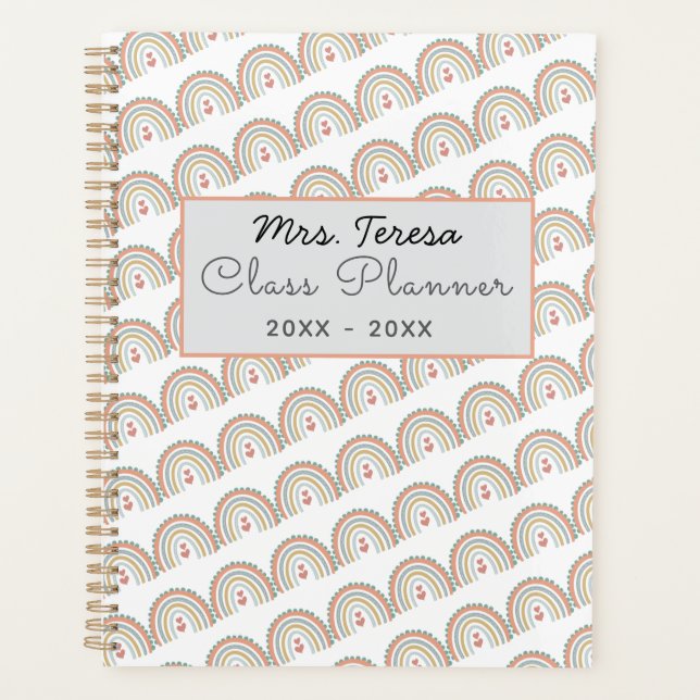 Agenda Earthy Rainbow Teachner | Regalo personalizado (Anverso)