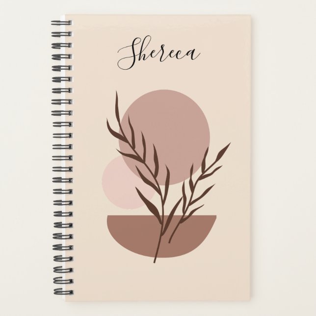 Agenda Earthy Trendy Resumen Boho Personalizado Planner (Anverso)