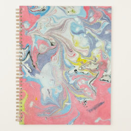 Agenda Ebru abstracto de mármol de agua Pastel