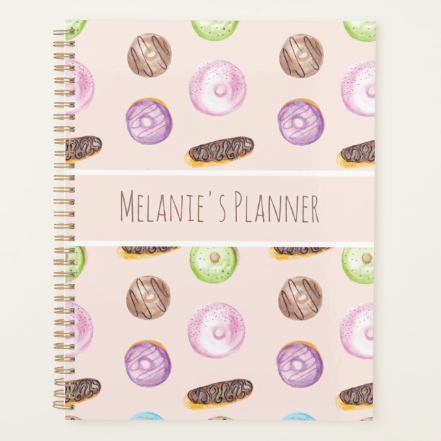 Agenda Eclairs Donuts Divertidos Caprichosos Dulces Acuar (Anverso)
