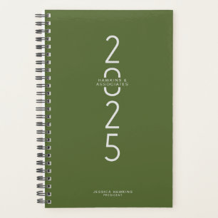 Agenda Ecología verde oliva oscura vertical Año moderno S