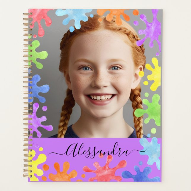 Agenda Editable Pastel Splash Custom Photo Frame  (Anverso)