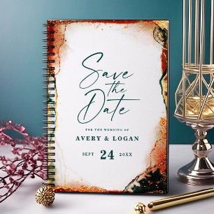 Agenda Eéreal Planes de Boda Verde azulada y Caída del Co