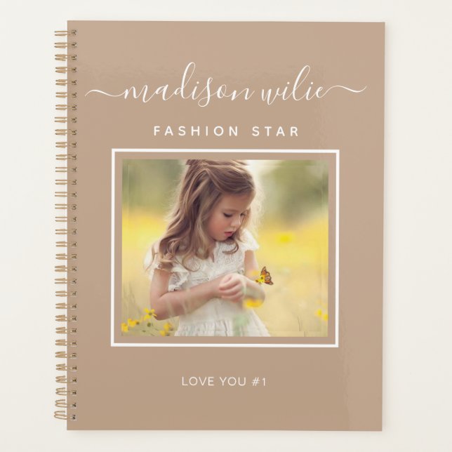 Agenda Efecto fotográfico monograma Personalizado crea tu (Anverso)