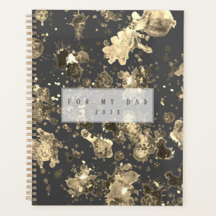 Agenda efecto salpicante metálico dorado y gris 2 planifi