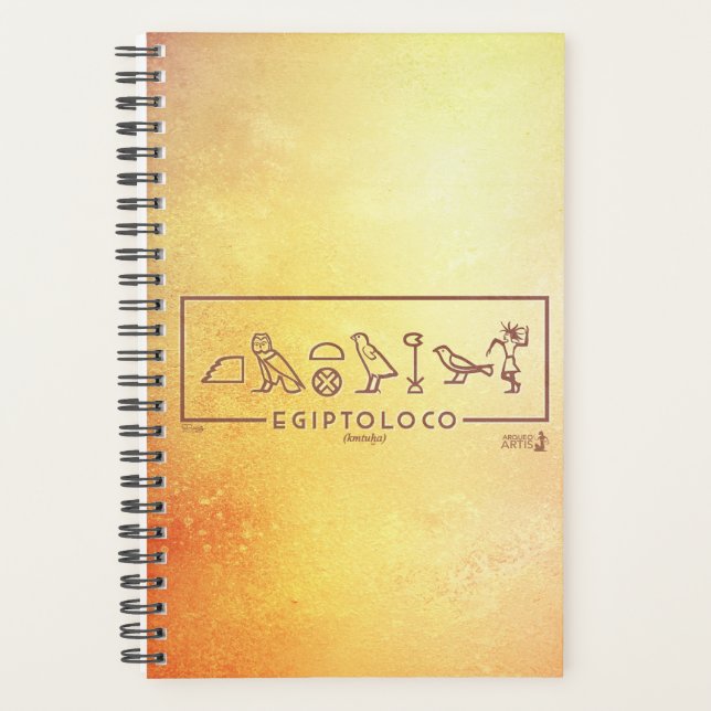 Agenda egiptoloco retro jeroglíficos (Anverso)