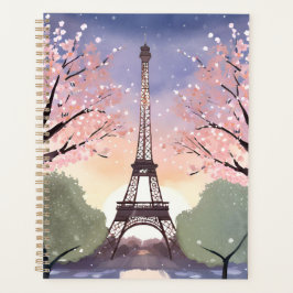 Agenda Eiffel Tower in Bloom | Paris France Watercolor