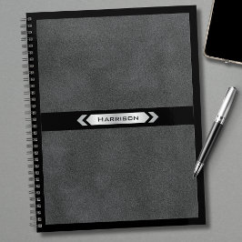 Agenda Ejecutivo Negro Minimalista Nombre Profesional