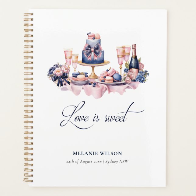 Agenda El amor es dulce Bridal Shower Personalizado (Anverso)