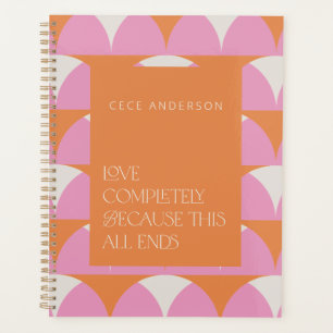 Agenda El amor geométrico naranja rosa moderno completame