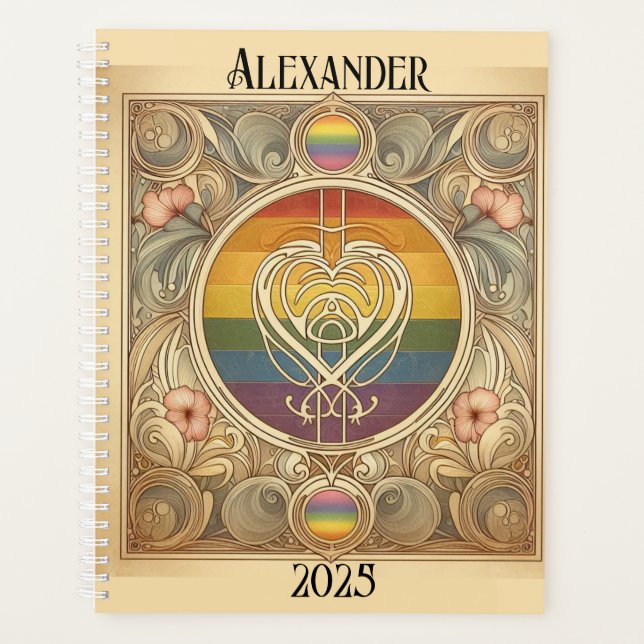 Agenda El amor nos une con el arcoiris pastel (Anverso)