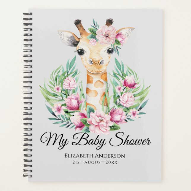 Agenda El bebé Giraffe Boho florece madre para ser planif (Anverso)