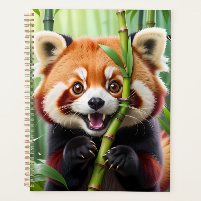 Agenda El bonito Panda Rojo al estilo Kawaii con una gran (Anverso)
