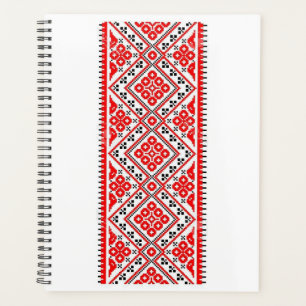 Agenda El bordado rojo ucraniano Suns Vyshyvanka Planner