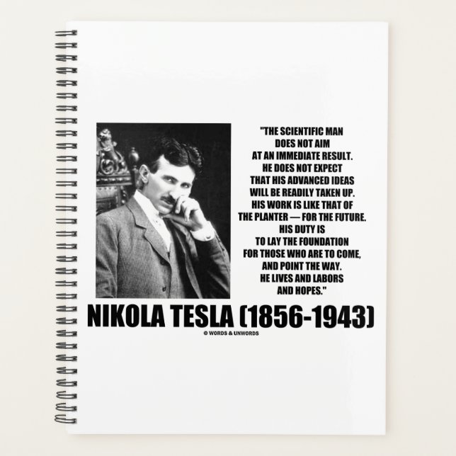 Agenda El Científico Nikola Tesla No Tiene Inmediato (Anverso)
