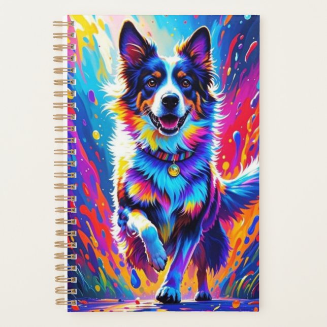 Agenda El colorido gigante feliz perro divertido, chispor (Anverso)