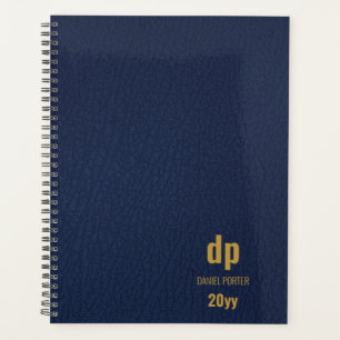 Agenda El cuero moderno luce azul oscuro y monogramado do